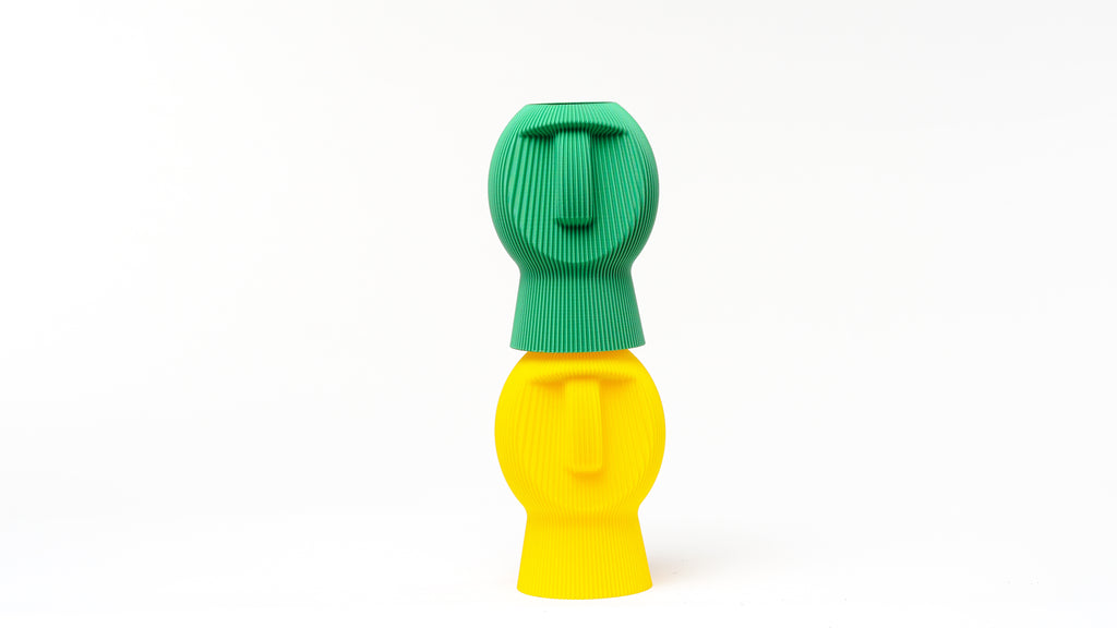 Moai Statue Vase — Set of 2 | 3D Printed PLA+