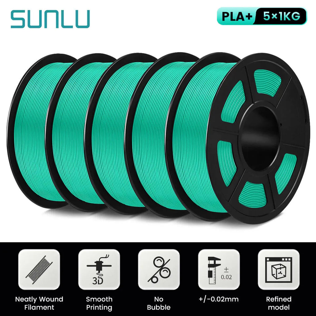 SUNLU PLA PLUS 3D Printer Filament Colorful 5KG 1KG A Roll 1.75MM Tolerances +/-0.02MM Filament Fast Shipping From EU / US /RU