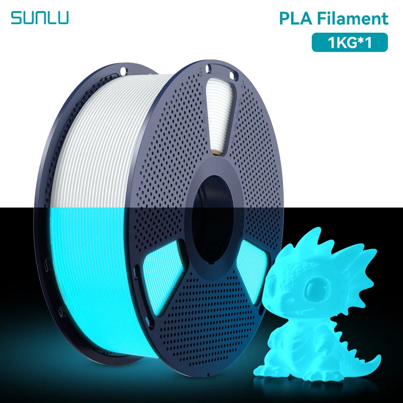 SUNLU 1KG Glow in The Dark PETG/PLA Filament Neatly Wound Luminous Filament 1.75mm +/- 0.02mm 1KG Filament Fit Most FDM 3D Print
