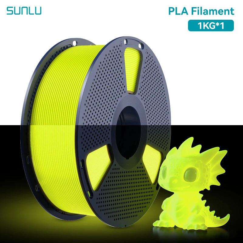 SUNLU 1KG Glow in The Dark PETG/PLA Filament Neatly Wound Luminous Filament 1.75mm +/- 0.02mm 1KG Filament Fit Most FDM 3D Print