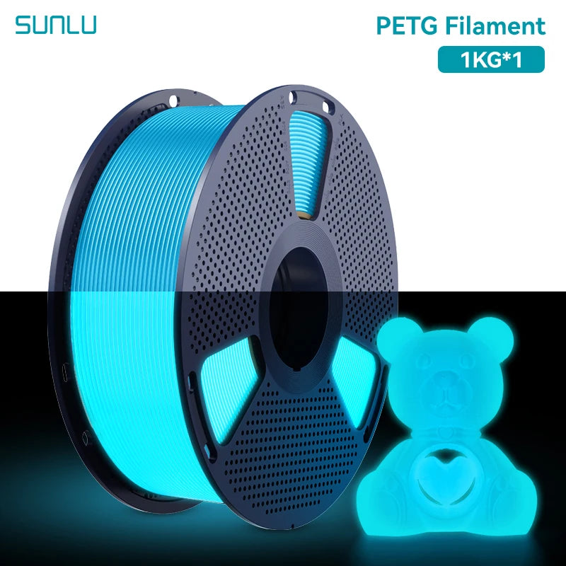 SUNLU 1KG Glow in The Dark PETG/PLA Filament Neatly Wound Luminous Filament 1.75mm +/- 0.02mm 1KG Filament Fit Most FDM 3D Print
