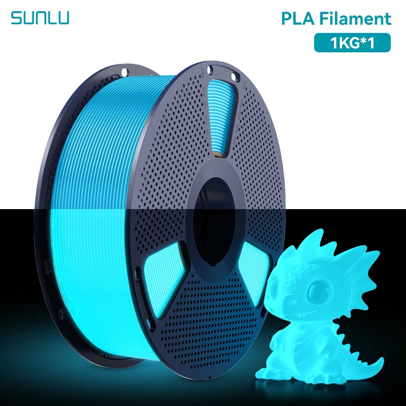 SUNLU 1KG Glow in The Dark PETG/PLA Filament Neatly Wound Luminous Filament 1.75mm +/- 0.02mm 1KG Filament Fit Most FDM 3D Print