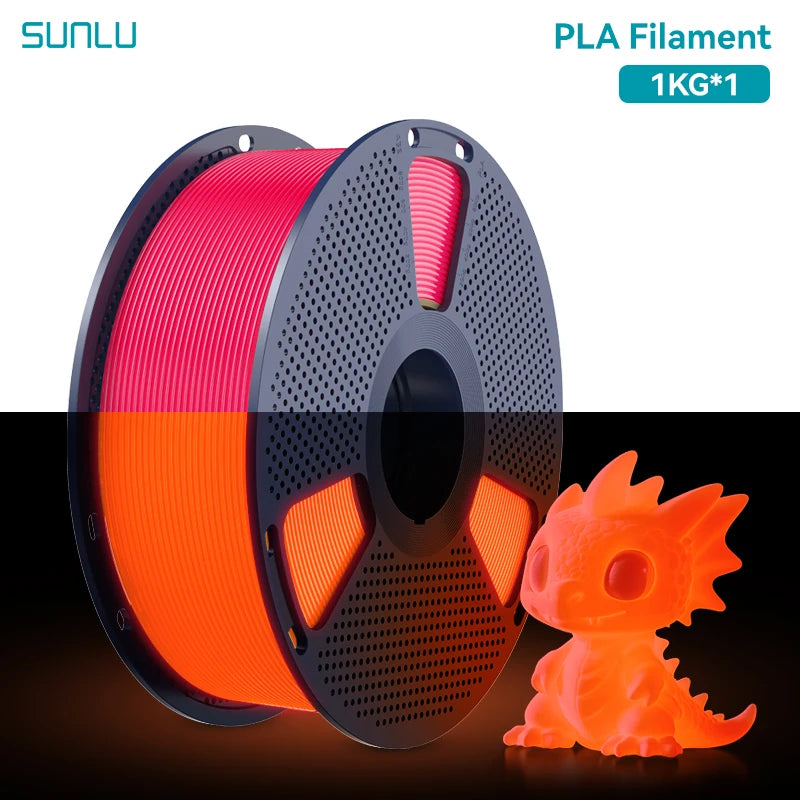 SUNLU 1KG Glow in The Dark PETG/PLA Filament Neatly Wound Luminous Filament 1.75mm +/- 0.02mm 1KG Filament Fit Most FDM 3D Print