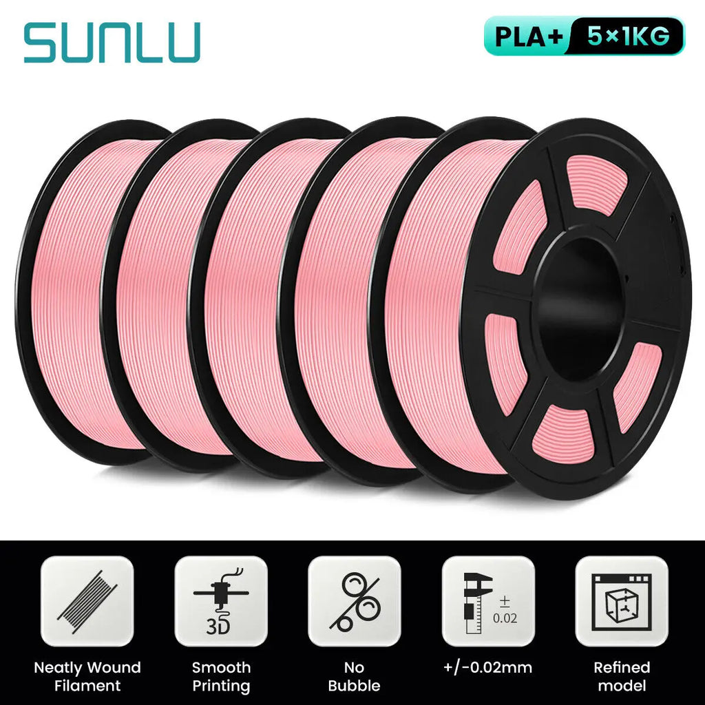 SUNLU PLA PLUS 3D Printer Filament Colorful 5KG 1KG A Roll 1.75MM Tolerances +/-0.02MM Filament Fast Shipping From EU / US /RU