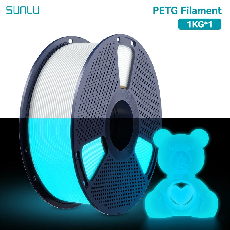 SUNLU 1KG Glow in The Dark PETG/PLA Filament Neatly Wound Luminous Filament 1.75mm +/- 0.02mm 1KG Filament Fit Most FDM 3D Print