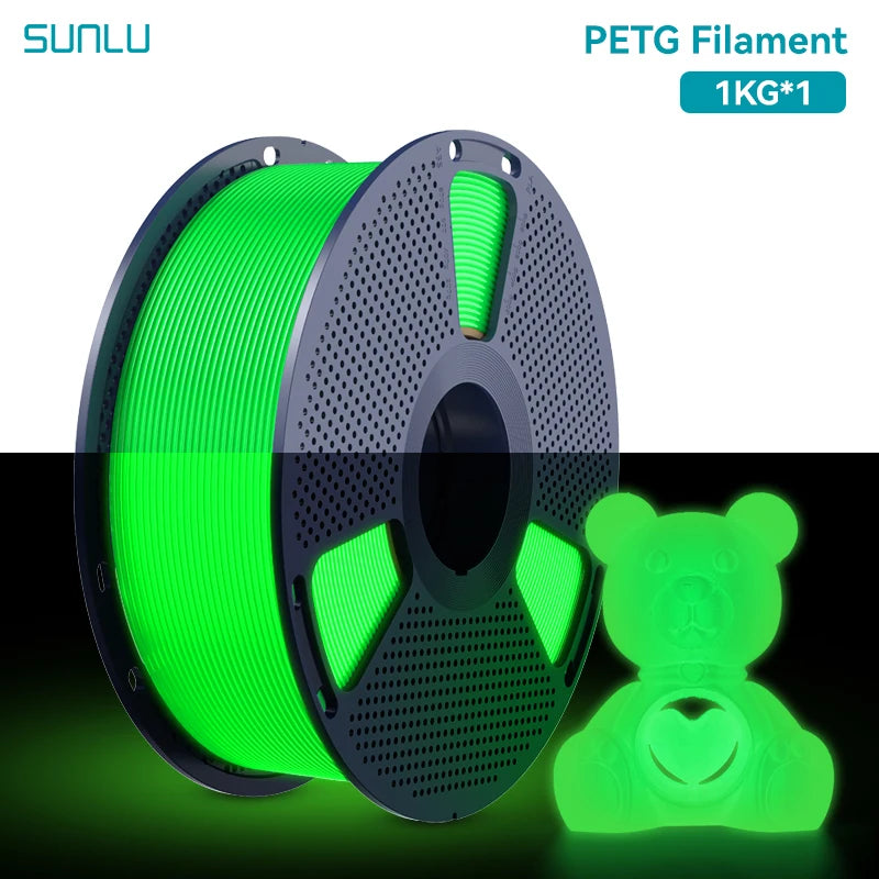 SUNLU 1KG Glow in The Dark PETG/PLA Filament Neatly Wound Luminous Filament 1.75mm +/- 0.02mm 1KG Filament Fit Most FDM 3D Print