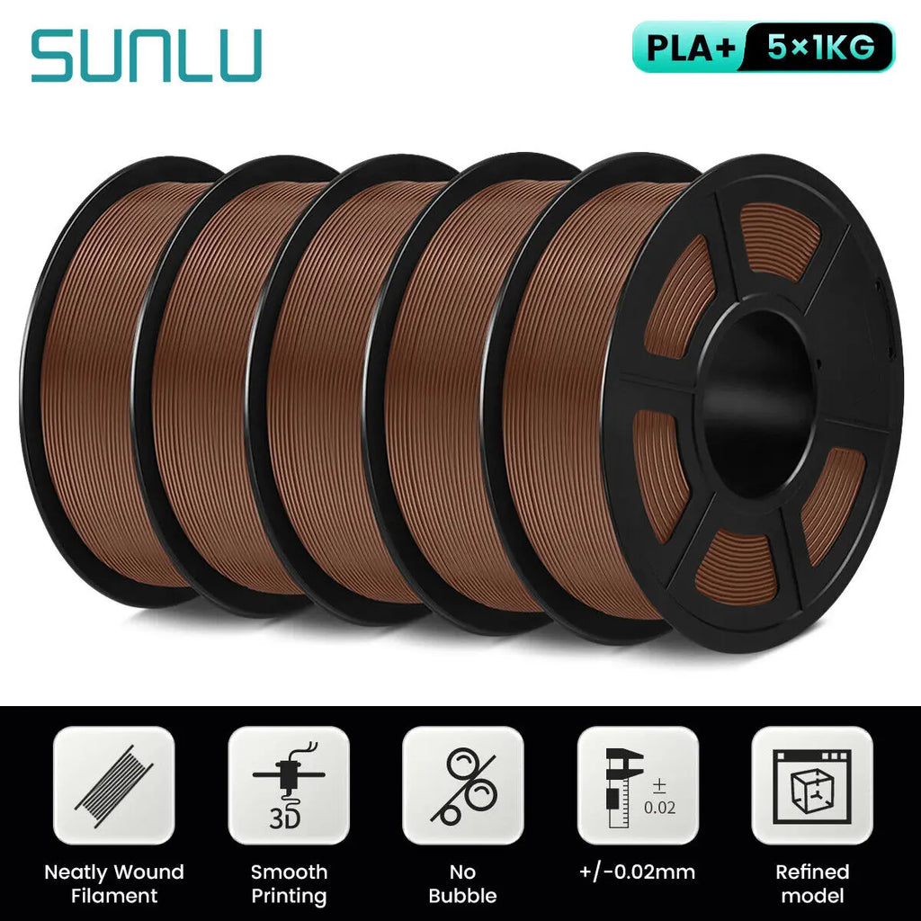 SUNLU PLA PLUS 3D Printer Filament Colorful 5KG 1KG A Roll 1.75MM Tolerances +/-0.02MM Filament Fast Shipping From EU / US /RU